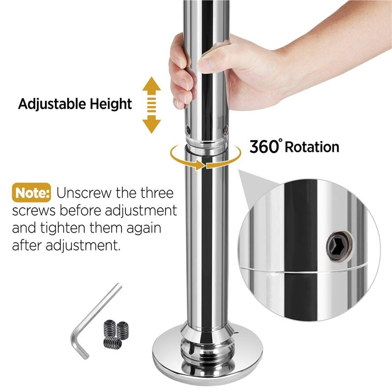 【Heavy Duty】Yaheetech 45Mm Portable Dance Pole Spinning Static Dancing Pole for Home Portable Removable Home Dancing Pole, Height Adjustable 7'-9',#Fathersdaygift