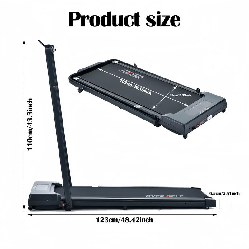 Upgraded Home Portable Treadmill with Handlebars, (300 Lbs Load Capacity), Foldable Walking Mat (Fitness Equipment) Remote Control Exercise Machine