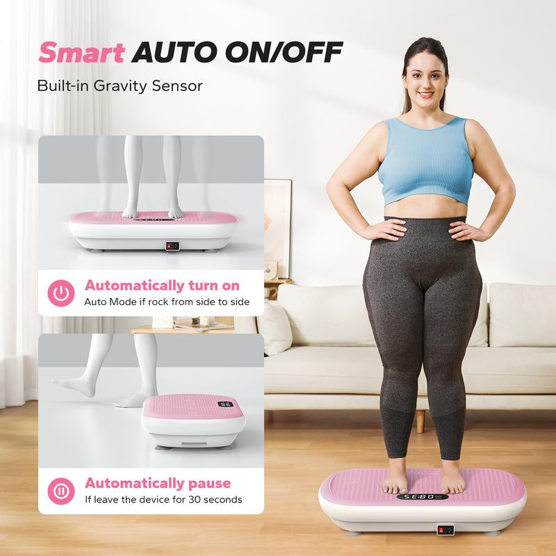 MERACH High-Power Vibration Plate Exercise Machine,440Lbs Weight Capacity, Bluetooth Remote Control, 4 Workout Modes for Efficient Fat Burning Home Gym Fitness Equipment