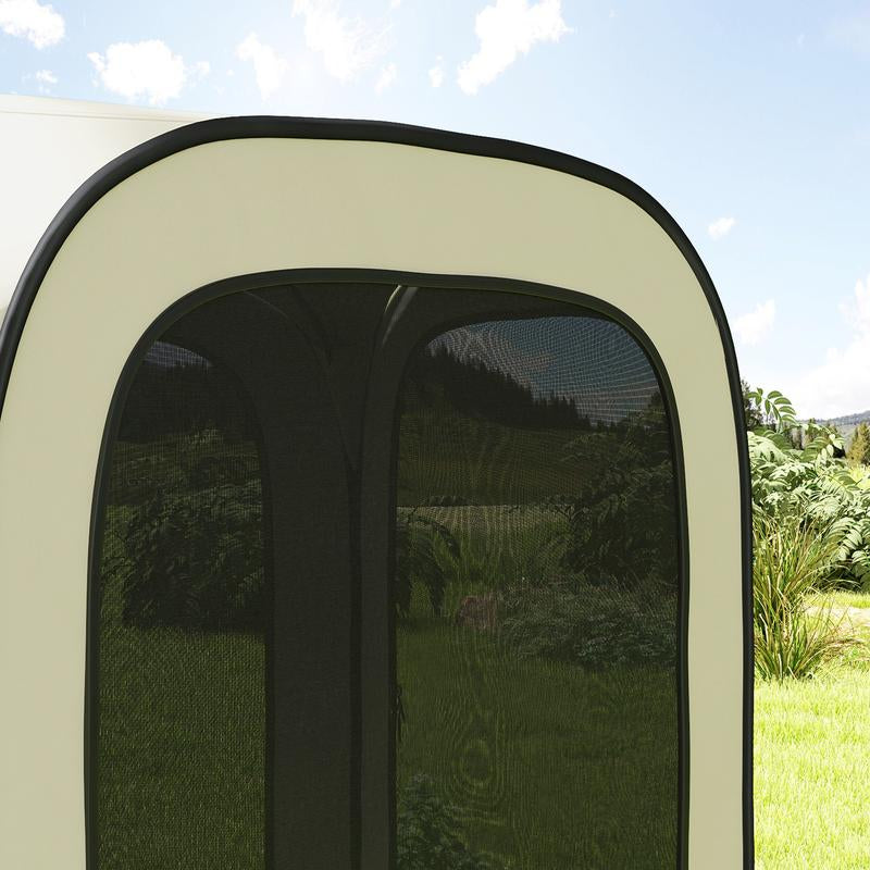 【Fathersdaygift】Outsunny 11 X 11Ft Pop up Screen Tent, Portable Camping Gazebo Canopy Screen House with UPF50+ Oxford Cloth and Carry Bag for Patio, Backyard, Deck