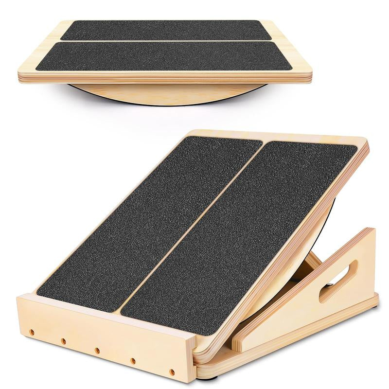 Portable Wooden Slant Board for Calf Stretching Squats Calf Stretcher Physical Therapy Equipment Adjustable Incline Board for Knees Ankle Heel Feet Leg,Springtok