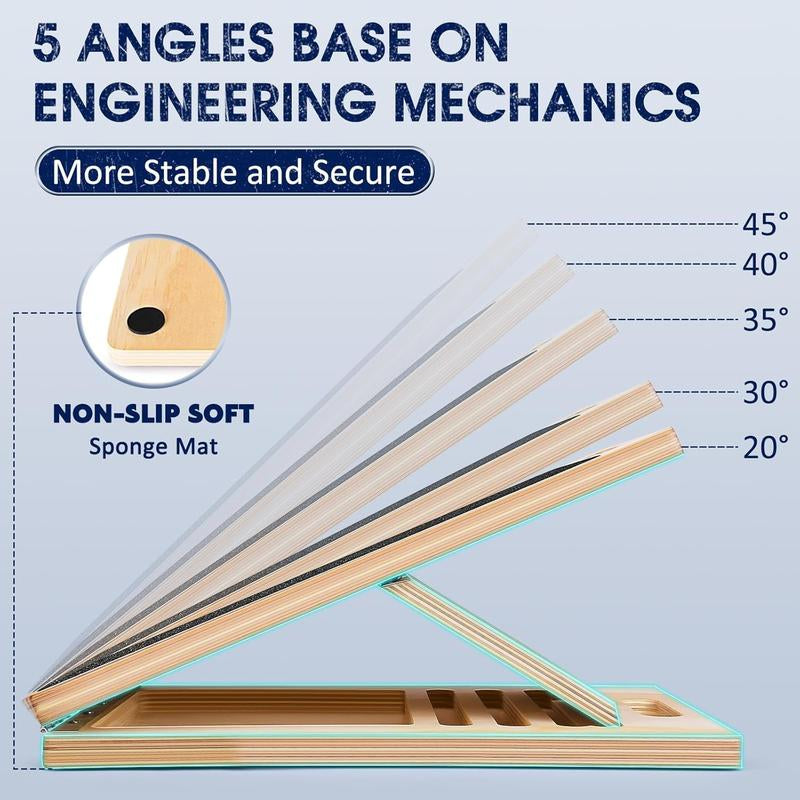 Portable Wooden Slant Board for Calf Stretching Squats Calf Stretcher Physical Therapy Equipment Adjustable Incline Board for Knees Ankle Heel Feet Leg,Springtok