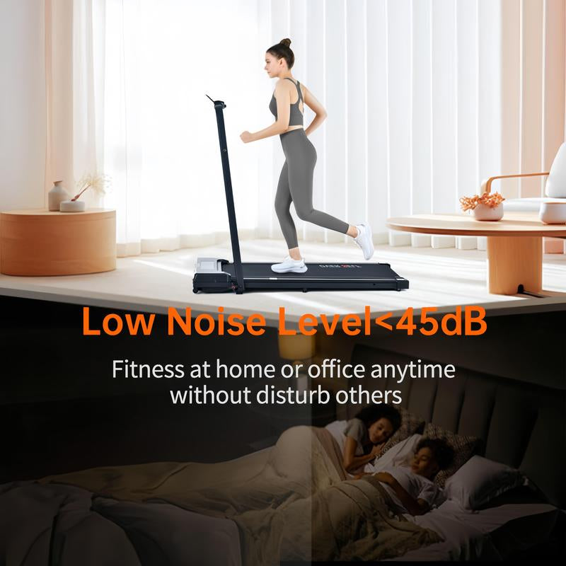 Upgraded Home Portable Treadmill with Handlebars, (300 Lbs Load Capacity), Foldable Walking Mat (Fitness Equipment) Remote Control Exercise Machine