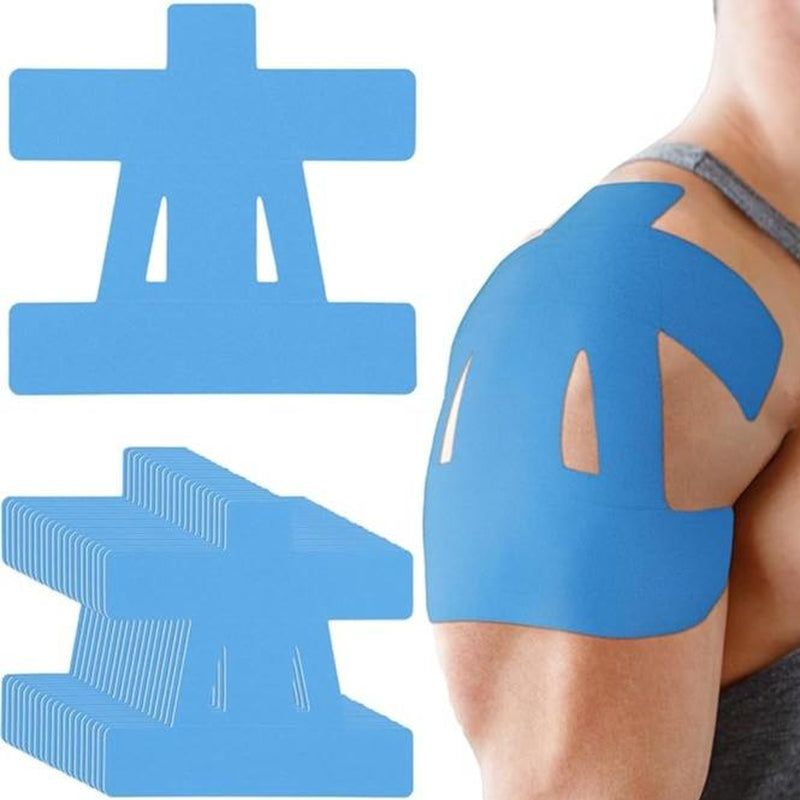 Kinesiology Tape for Shoulder Pain Relief Pre Cut Sports Waterproof Breathable Enhance Elastic Kinesiology Athletic Tape for Shoulder Support and Muscle Sports(Black),10 Count