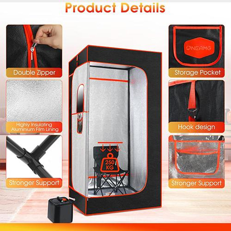 ONEAMG Portable Sauna Box for Home, Personal Steam Nurecover Saunas Heater at Home Use, Indoor Foldable Sauna Tent, Dry Sauna SPA (36X36X71 Inch)