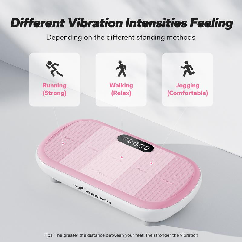 MERACH High-Power Vibration Plate Exercise Machine,440Lbs Weight Capacity, Bluetooth Remote Control, 4 Workout Modes for Efficient Fat Burning Home Gym Fitness Equipment