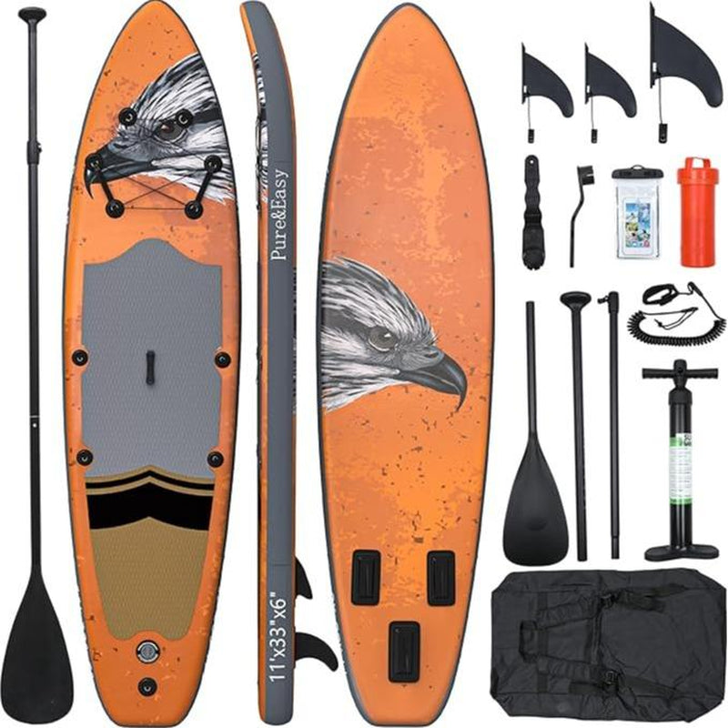 YITAHOME 11 FT Inflatable Stand up Paddle Board for All Skill Levels, PVC SUP Paddleboard with Complete Accessories, Wide and Non-Slip Comfort Deck for Youth & Adults