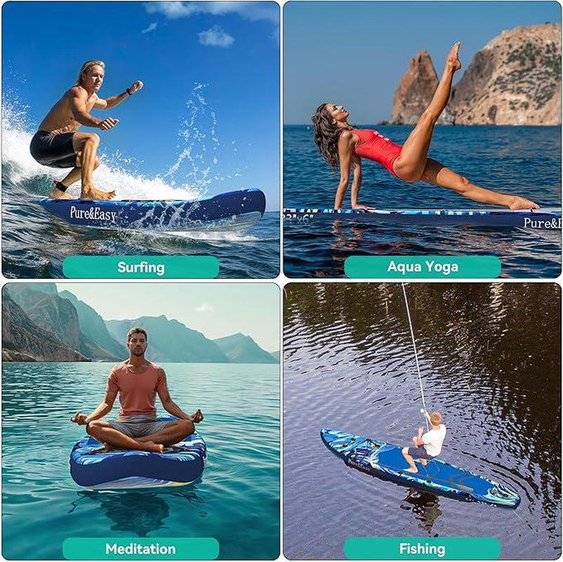 YITAHOME 11 FT Inflatable Stand up Paddle Board for All Skill Levels, PVC SUP Paddleboard with Complete Accessories, Wide and Non-Slip Comfort Deck for Youth & Adults
