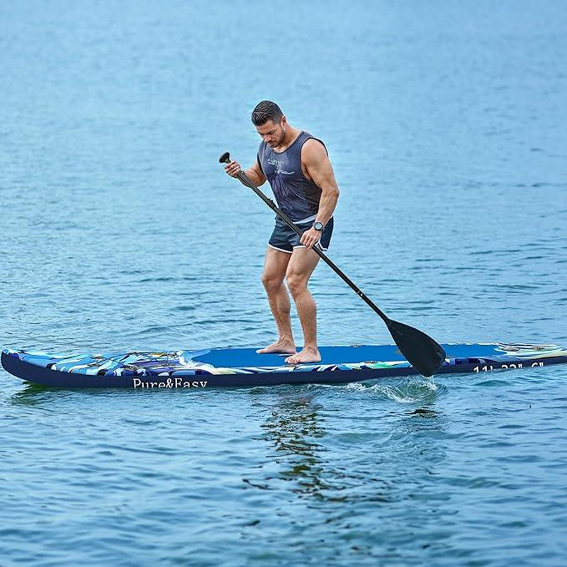 YITAHOME 11 FT Inflatable Stand up Paddle Board for All Skill Levels, PVC SUP Paddleboard with Complete Accessories, Wide and Non-Slip Comfort Deck for Youth & Adults