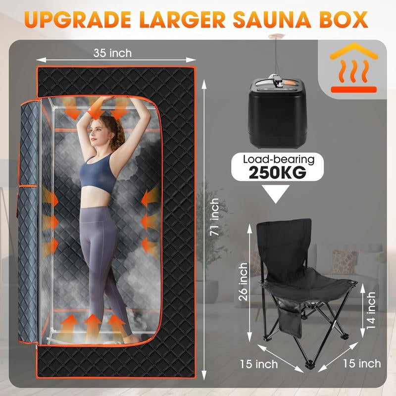 ONEAMG Portable Sauna Box for Home, Personal Steam Nurecover Saunas Heater at Home Use, Indoor Foldable Sauna Tent, Dry Sauna SPA (36X36X71 Inch)