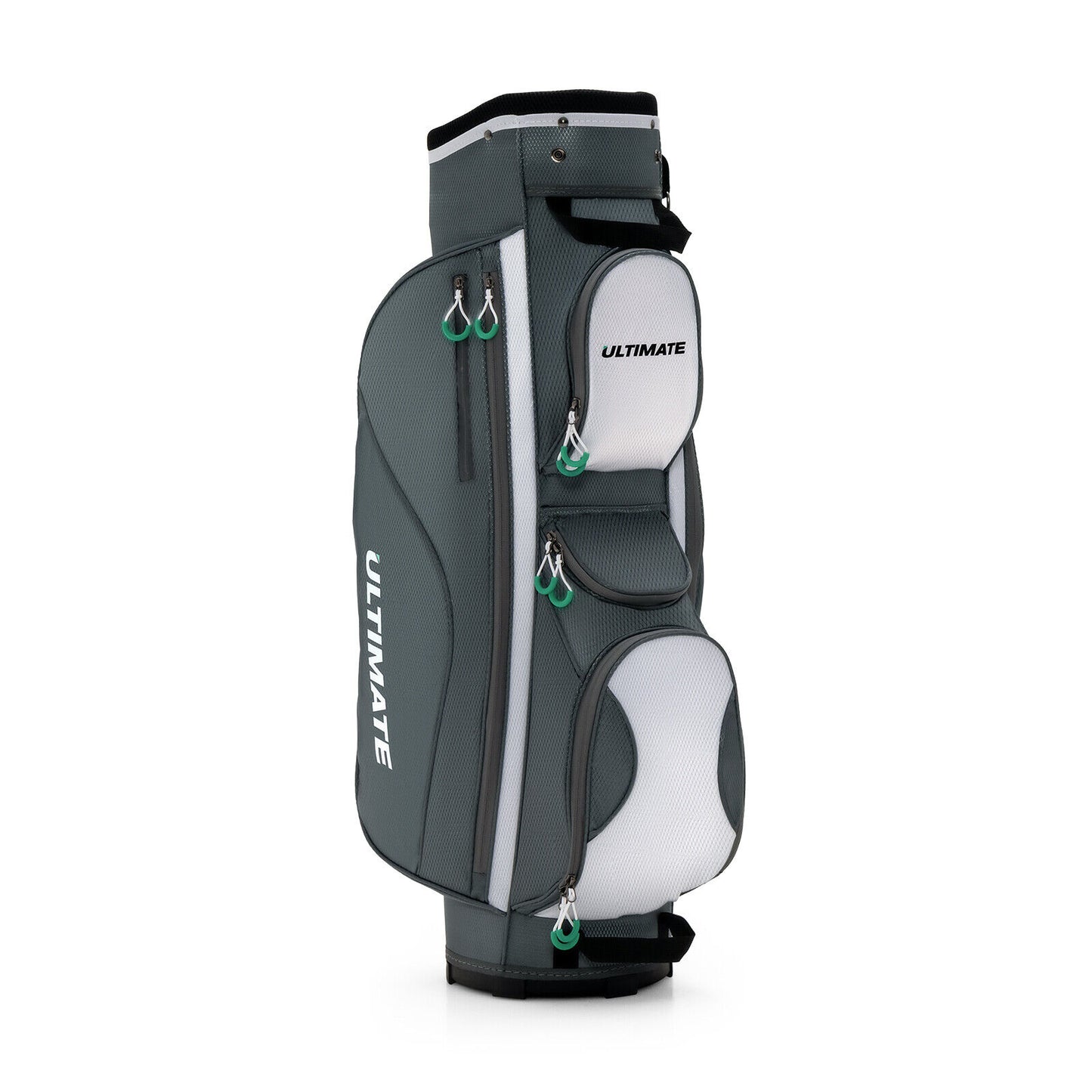 14 Dividers Golf Cart Bag 7 Zippered Pocket Cooler Bag Rain Hood Valuable Bag