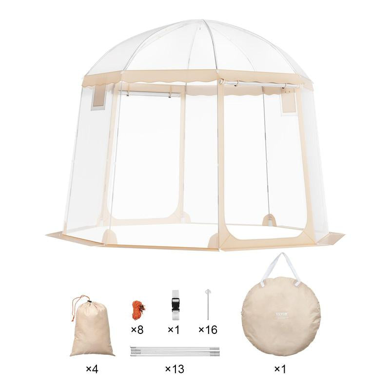 VEVOR Sports Tent Instant Tent Shelter Weather Proof 1 Person Clear Bubble Tent