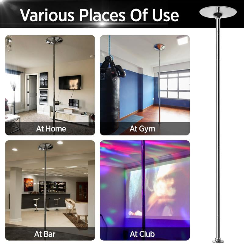 【Heavy Duty】Yaheetech 45Mm Portable Dance Pole Spinning Static Dancing Pole for Home Portable Removable Home Dancing Pole, Height Adjustable 7'-9',#Fathersdaygift