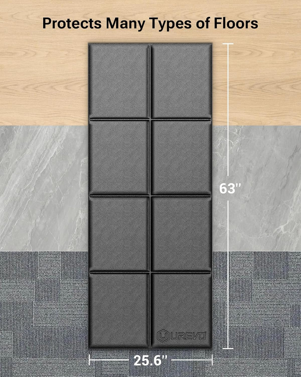 Foldable Treadmill Mat, Exercise Bike Mats for Home Gym Workout, Waterproof Non-Slip Exercise Equipment Mat Floor Protector for Indoor Cycles, Rowing Machine, Elliptical