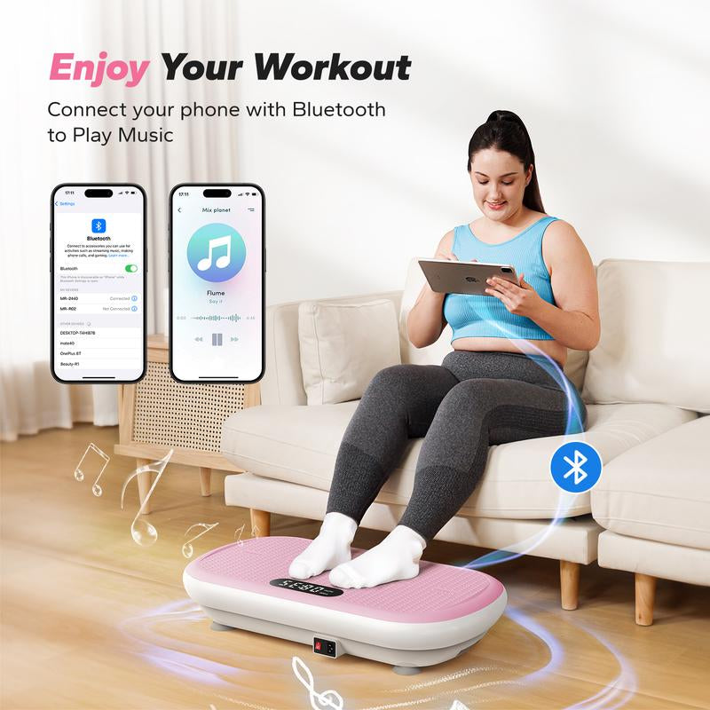 MERACH High-Power Vibration Plate Exercise Machine,440Lbs Weight Capacity, Bluetooth Remote Control, 4 Workout Modes for Efficient Fat Burning Home Gym Fitness Equipment