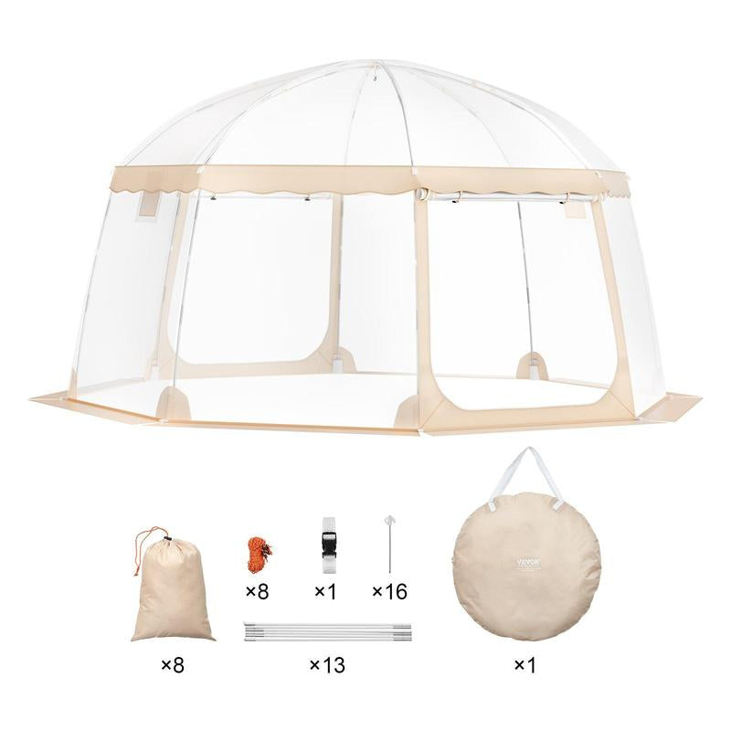 VEVOR Sports Tent Instant Tent Shelter Weather Proof 1 Person Clear Bubble Tent