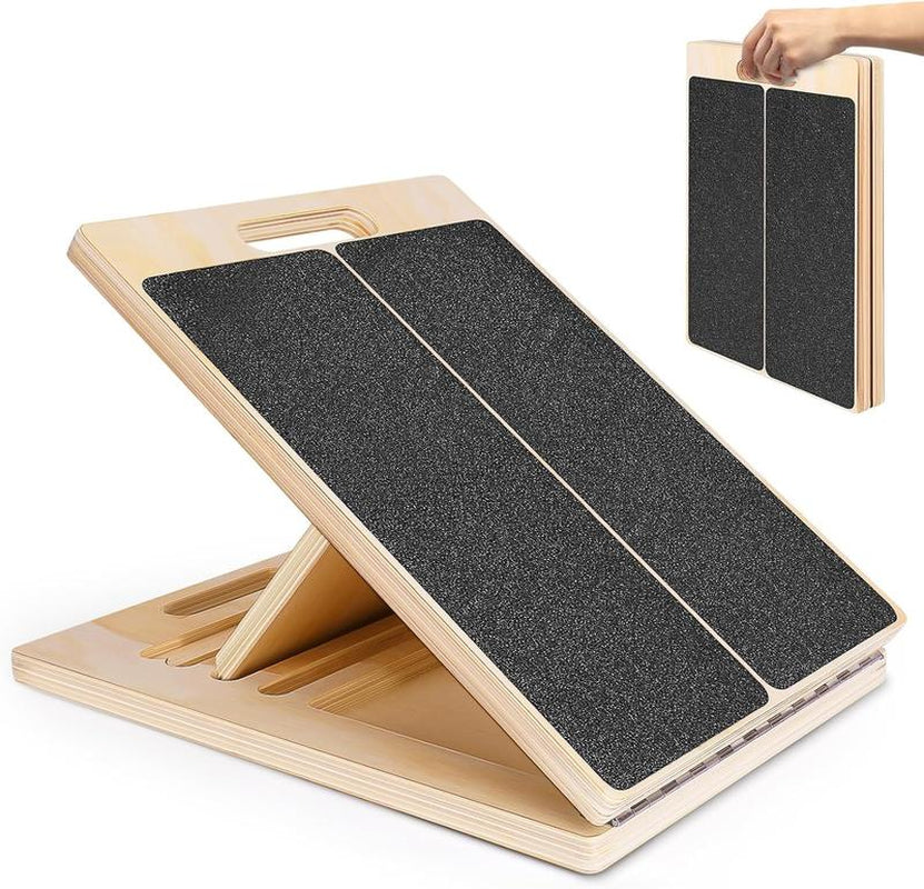Portable Wooden Slant Board for Calf Stretching Squats Calf Stretcher Physical Therapy Equipment Adjustable Incline Board for Knees Ankle Heel Feet Leg,Springtok
