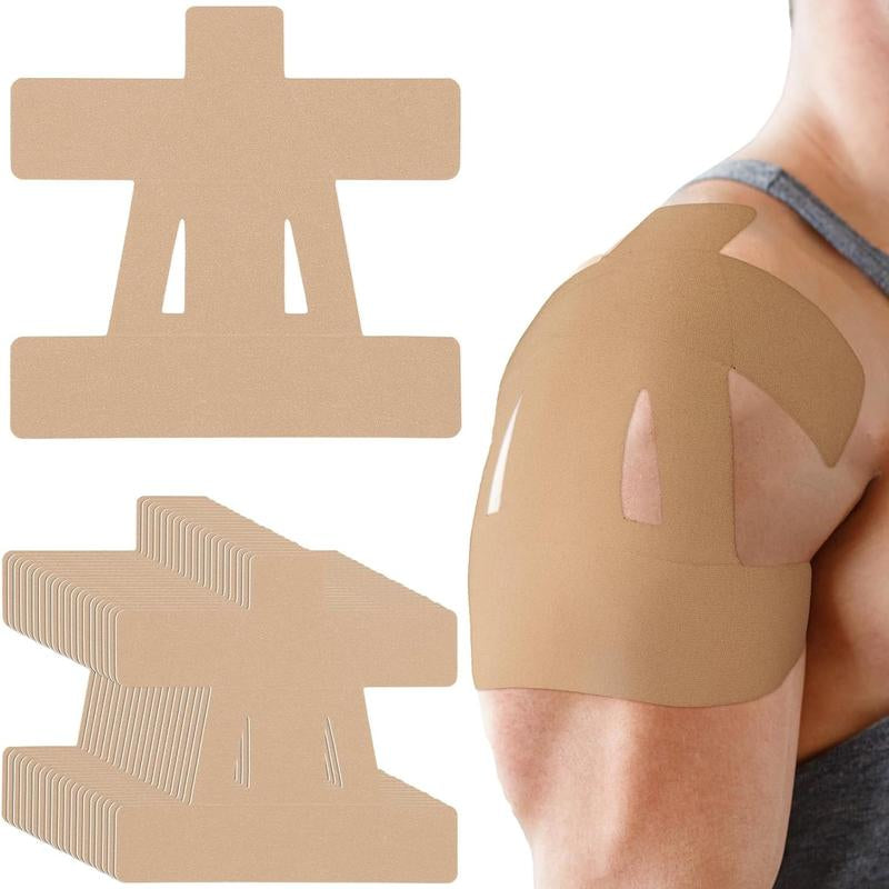 Kinesiology Tape for Shoulder Pain Relief Pre Cut Sports Waterproof Breathable Enhance Elastic Kinesiology Athletic Tape for Shoulder Support and Muscle Sports(Black),10 Count