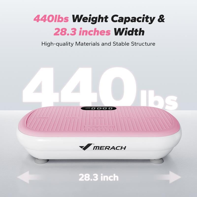 MERACH High-Power Vibration Plate Exercise Machine,440Lbs Weight Capacity, Bluetooth Remote Control, 4 Workout Modes for Efficient Fat Burning Home Gym Fitness Equipment