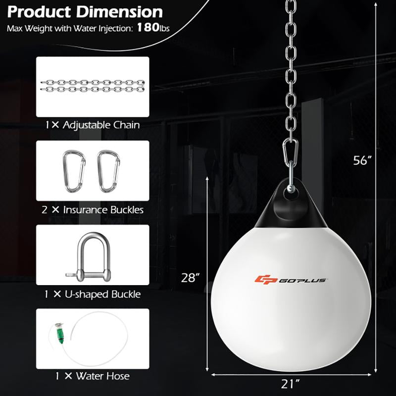 21 Inch Water Punching Bag with Adjustable Metal Chain Body Exercise Boxing Equipment