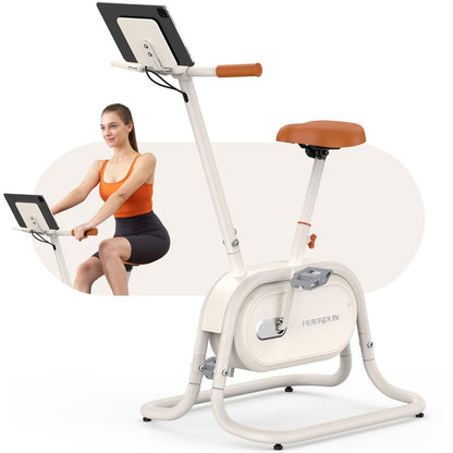 FEIERDUN Exercise Bike, Smart Magnetoresistive Upright Bike with Bluetooth & App Connectivity, Stylish Stationary Bike for Home, Office, or Gym Workouts