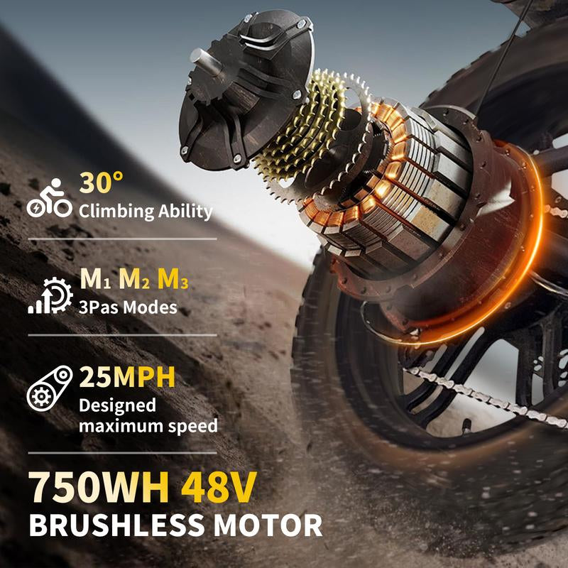 Fat Tire E-Bike with 48V 700WH Battery | 25MPH Speed | 28-Mile Range | 20-Inch Electric Bike for Adults | Commuter Ride | E BIKE Bicicleta Electrica 2025 Cycling Bikes E Bike