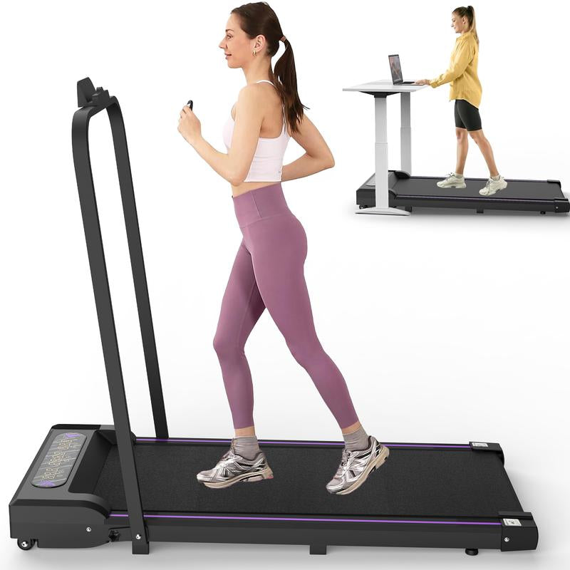 [SAYGOGO] 2 in 1 Treadmill with Handles,Walking Pad, 2.5HP under Desk Treadmill with Remote Control & LED Display, Quiet Desk Treadmill for Compact Space, Portable Walking Pad for Home/Office Use