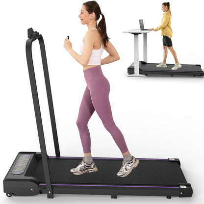 [SAYGOGO] 2 in 1 Treadmill with Handles,Walking Pad, 2.5HP under Desk Treadmill with Remote Control & LED Display, Quiet Desk Treadmill for Compact Space, Portable Walking Pad for Home/Office Use