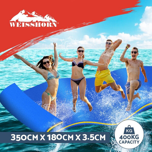 Weisshorn Floating Water Mat 3.5X1.8M Foam Pad Swimming Pool Platform Blue