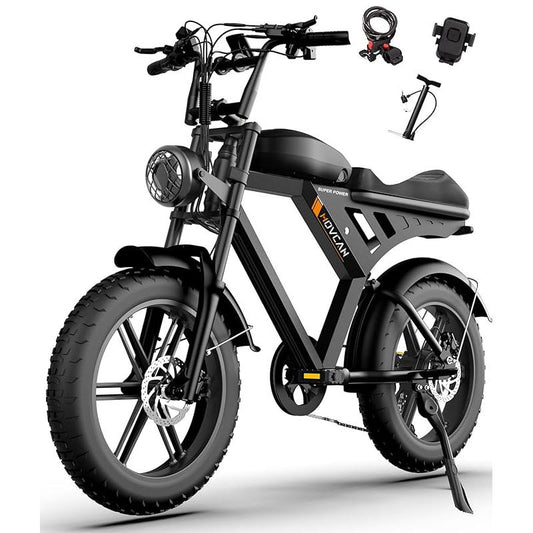 MOVCAN V30MAX/V30 Electric Bike for Adults 1500W/1000W Motor 20" Fat Tire Ebike, 32MPH/28MPH 120/70 Miles,48V 31.2/15.6 AH Dual Battery Hydraulic Disc Brake Electric Motorcycle Bike Full Suspension