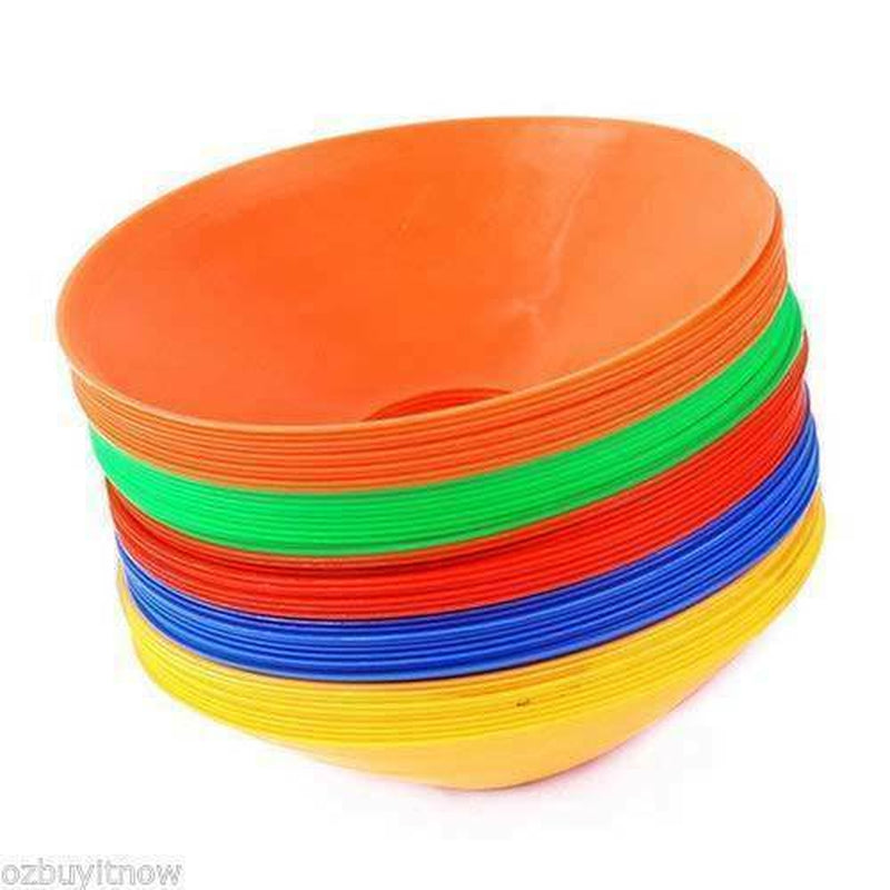 60 Pack Training Discs Markers Cones Soccer Rugby Fitness Exercise Sports