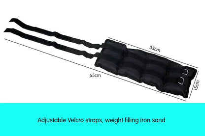 2Kg Double Sided Ankle Wrist Weights for Home Gym Yoga Fitness Training