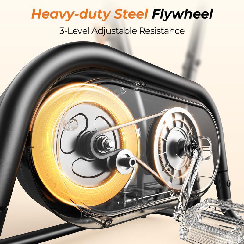 FEIERDUN Exercise Bike, Smart Magnetoresistive Upright Bike with Bluetooth & App Connectivity, Stylish Stationary Bike for Home, Office, or Gym Workouts