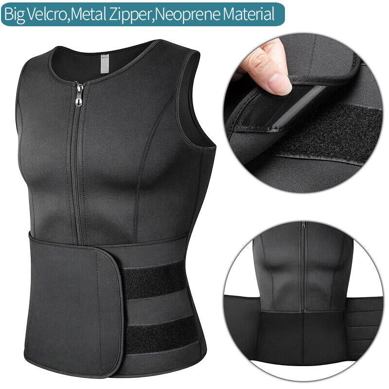 CATTIBOR Men Sauna Suit ,Men Waist Trainer Neoprene Sweat Vest Body Shaper ,Men Waist Trimmer Belt Workout Tank Tops for Runnging Fitness Gym,Menswear Undershirt for All Seasons