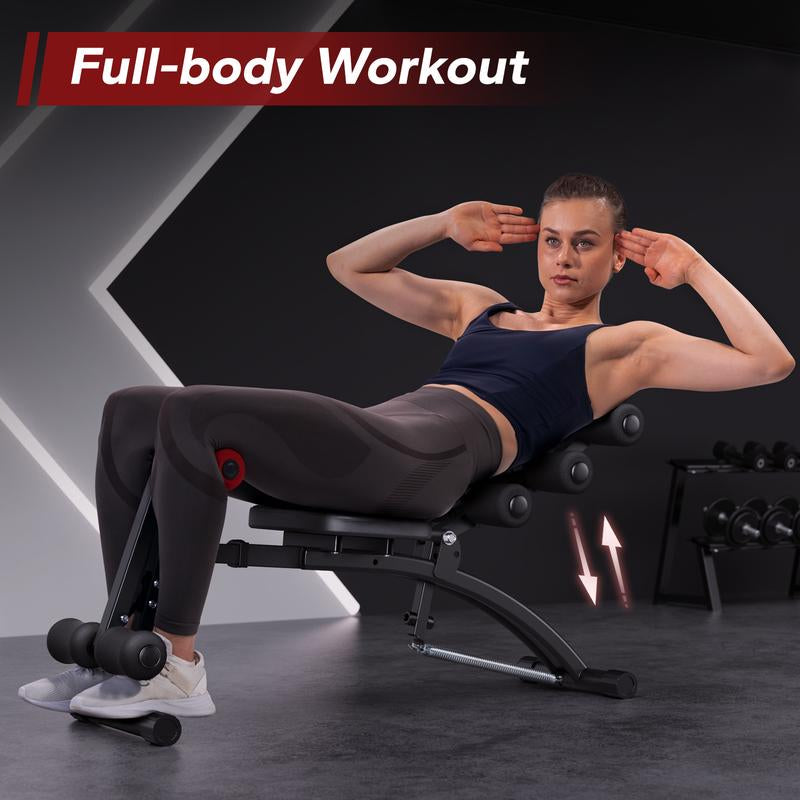 MERACH Adjustable Weight Bench for Full Body Workout, Press Bench of Home Gym Strength Training, Exercise Machine for Ab, Arm, Leg, Outdoorfun