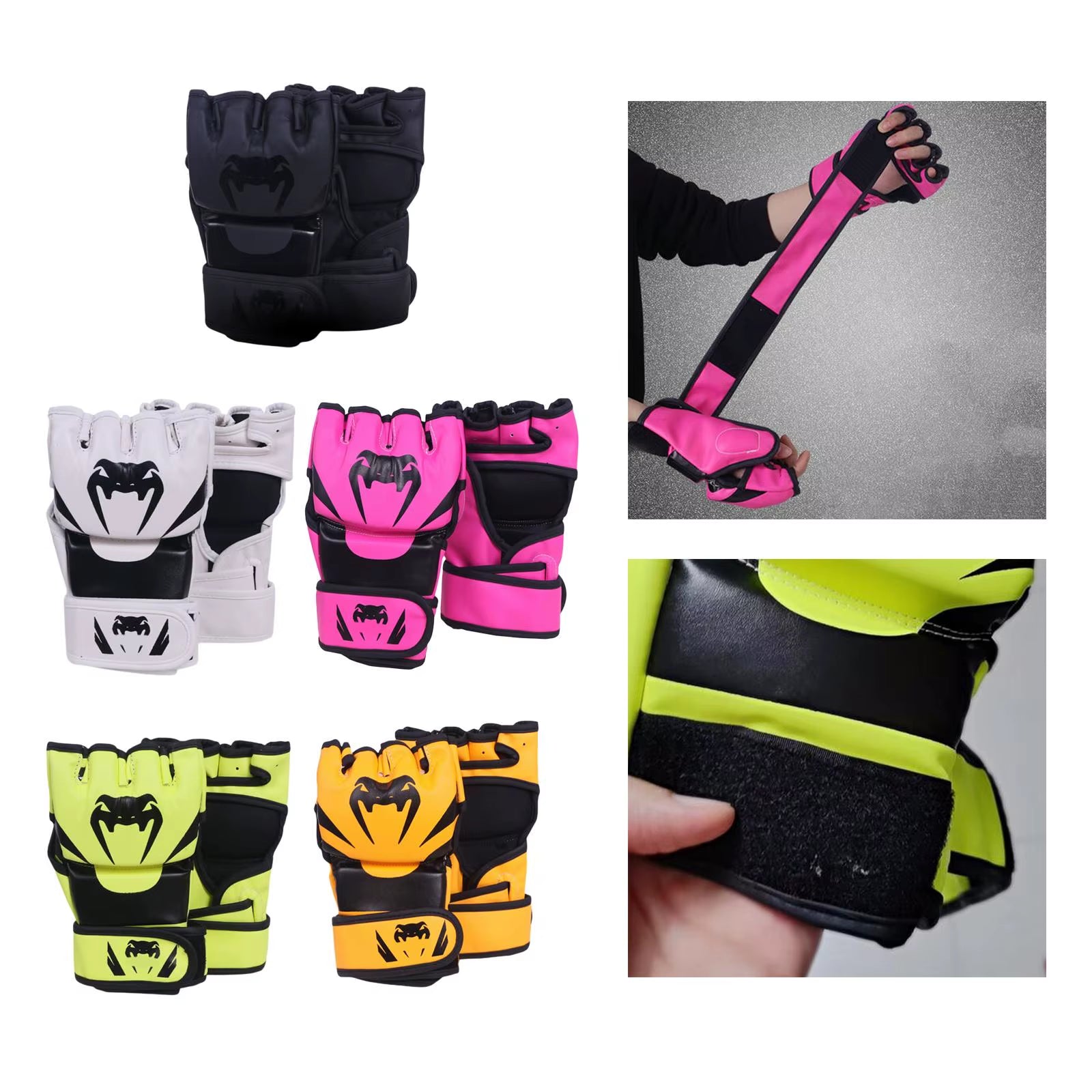 Mma Gloves Sparring Gear Kickboxing Gloves Portable Wear Resistant Half Finger