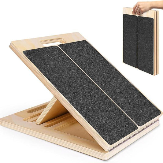 Portable Wooden Slant Board for Calf Stretching Squats Calf Stretcher Physical Therapy Equipment Adjustable Incline Board for Knees Ankle Heel Feet Leg,Springtok