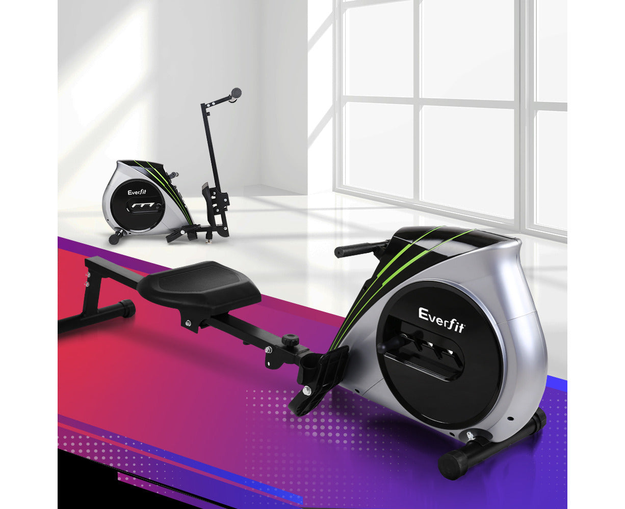 Rowing Machine Rower Elastic Rope Resistance Fitness Home Cardio Silver