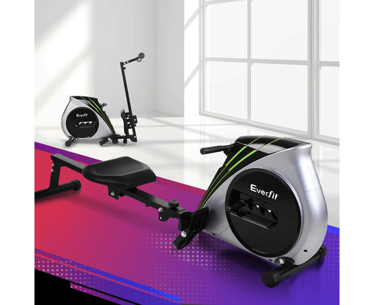 Rowing Machine Rower Elastic Rope Resistance Fitness Home Cardio Silver