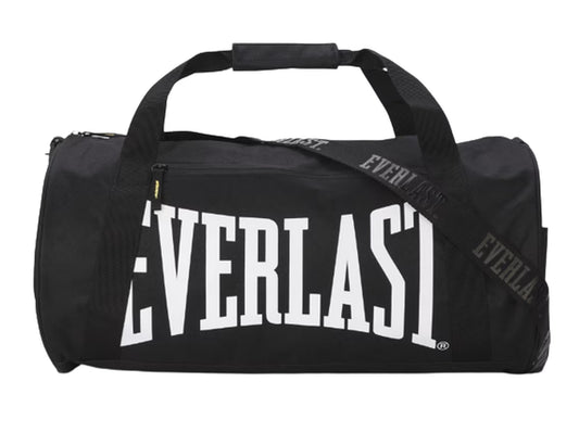 Durable Duffle Gym Bag with Adjustable Strap Everlast Brooklyn Barrel Bag Black