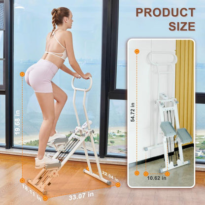 HXD-ERGO Stair Stepper Machine for Full-Body Workout with LCD Display, Adjustable Handlebars and Pedals, Perfect for Home and Office Workouts,Home Fitness Equipment for Women&Men Climber Stepper