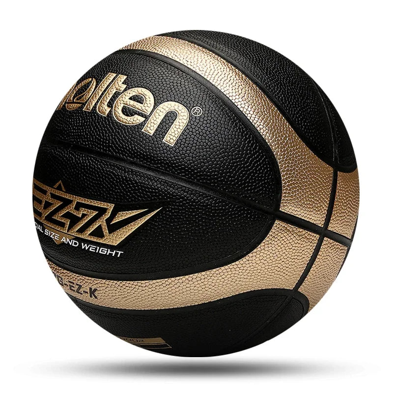 Size 5 6 7 Basketball Black Gold PU Outdoor Indoor Balls Women Youth Man Match Training Basketalls Free Air Pump Bag