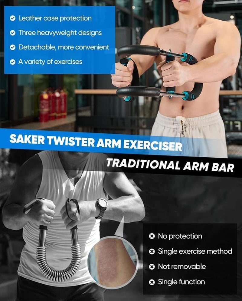 Golden Peak US Arm Trainer Chest Workout Strengthen Chest and Arm Muscles Men'S Fitness Trainer Detachable Portable Spring Resistance Home Fitness Equipment Springtok【Paired with Wrist Kit Gloves】