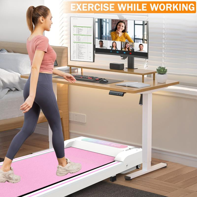 [SAYGOGO] 2 in 1 Treadmill with Handles,Walking Pad, 2.5HP under Desk Treadmill with Remote Control & LED Display, Quiet Desk Treadmill for Compact Space, Portable Walking Pad for Home/Office Use