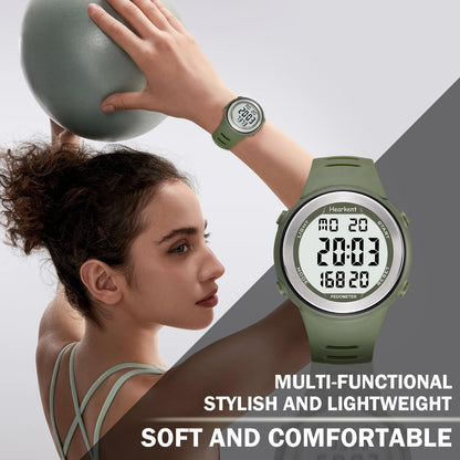 Waterproof Pedometer Watch for Senior Non Bluetooth No App Required Sport Watch with Step Counter Calories and LCD Large Numbers…