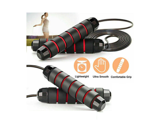 Steel Wire Skipping Rope Training Non-Load Bearing Skipping Rope Men'S and Women'S Fitness Equipment - Red Black