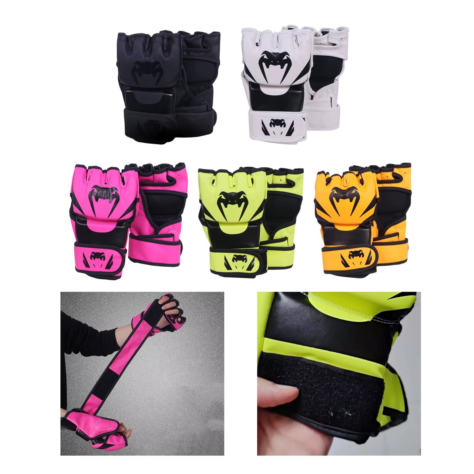 Mma Gloves Sparring Gear Kickboxing Gloves Portable Wear Resistant Half Finger