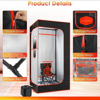 ONEAMG Portable Sauna Box for Home, Personal Steam Nurecover Saunas Heater at Home Use, Indoor Foldable Sauna Tent, Dry Sauna SPA (36X36X71 Inch）