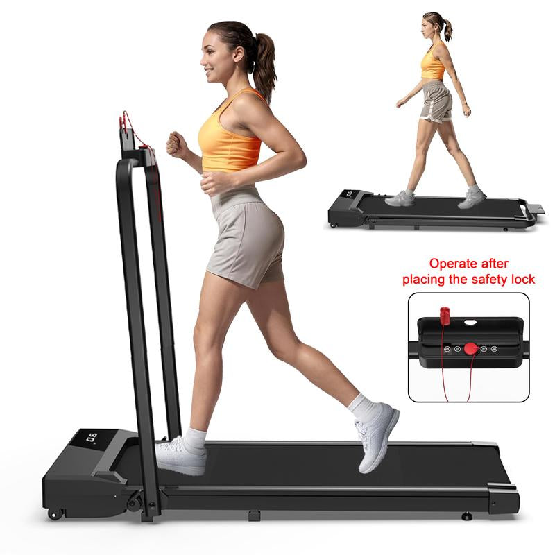 [SAYGOGO] 2 in 1 Treadmill with Handles,Walking Pad, 2.5HP under Desk Treadmill with Remote Control & LED Display, Quiet Desk Treadmill for Compact Space, Portable Walking Pad for Home/Office Use