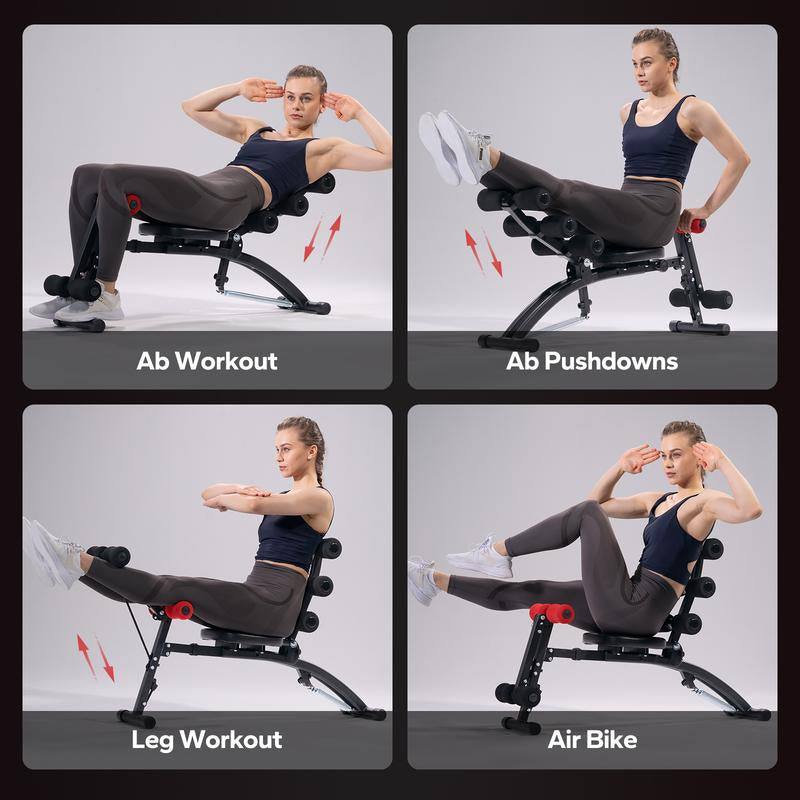 MERACH Adjustable Weight Bench for Full Body Workout, Press Bench of Home Gym Strength Training, Exercise Machine for Ab, Arm, Leg, Outdoorfun